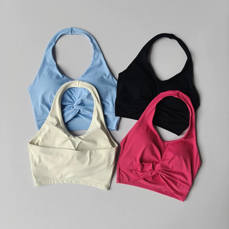 Pilate Yoga Workout - Halter Twist Sport-BH für Damen, fest