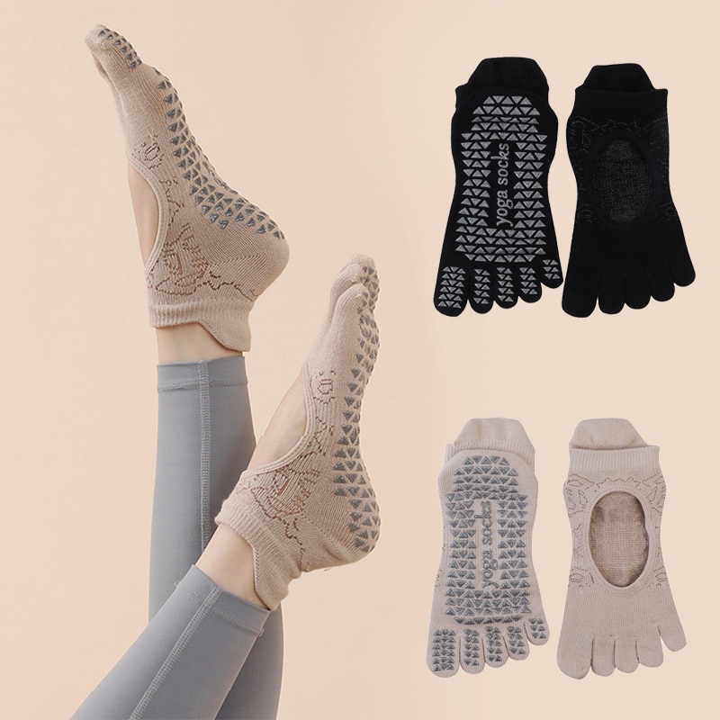Medias Para Pilates Y Yoga - Frauen Yoga Zehen socken hochwertige Anti-Rutsch-Fünf-Finger-Pilates-Socken