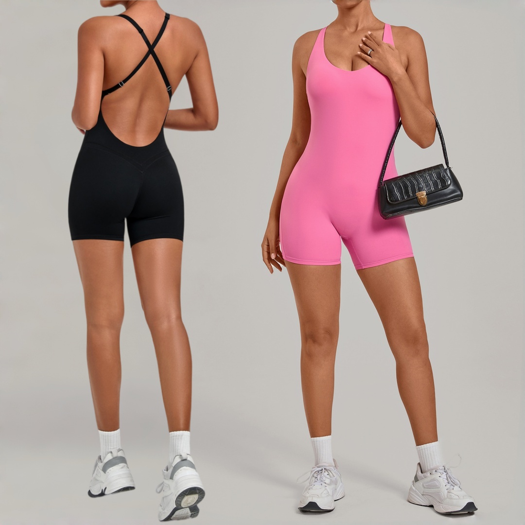 Pilates Yoga One - Nahtloser Yoga-Jumpsuit für Damen, Sport-Fitness, Hüftlift,
