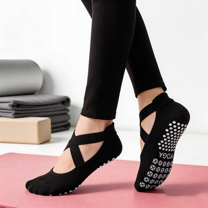 Medias Para Pilates Y Yoga - Damen Rutschfeste Yoga-Socken Silikon Indoor Baumwolle