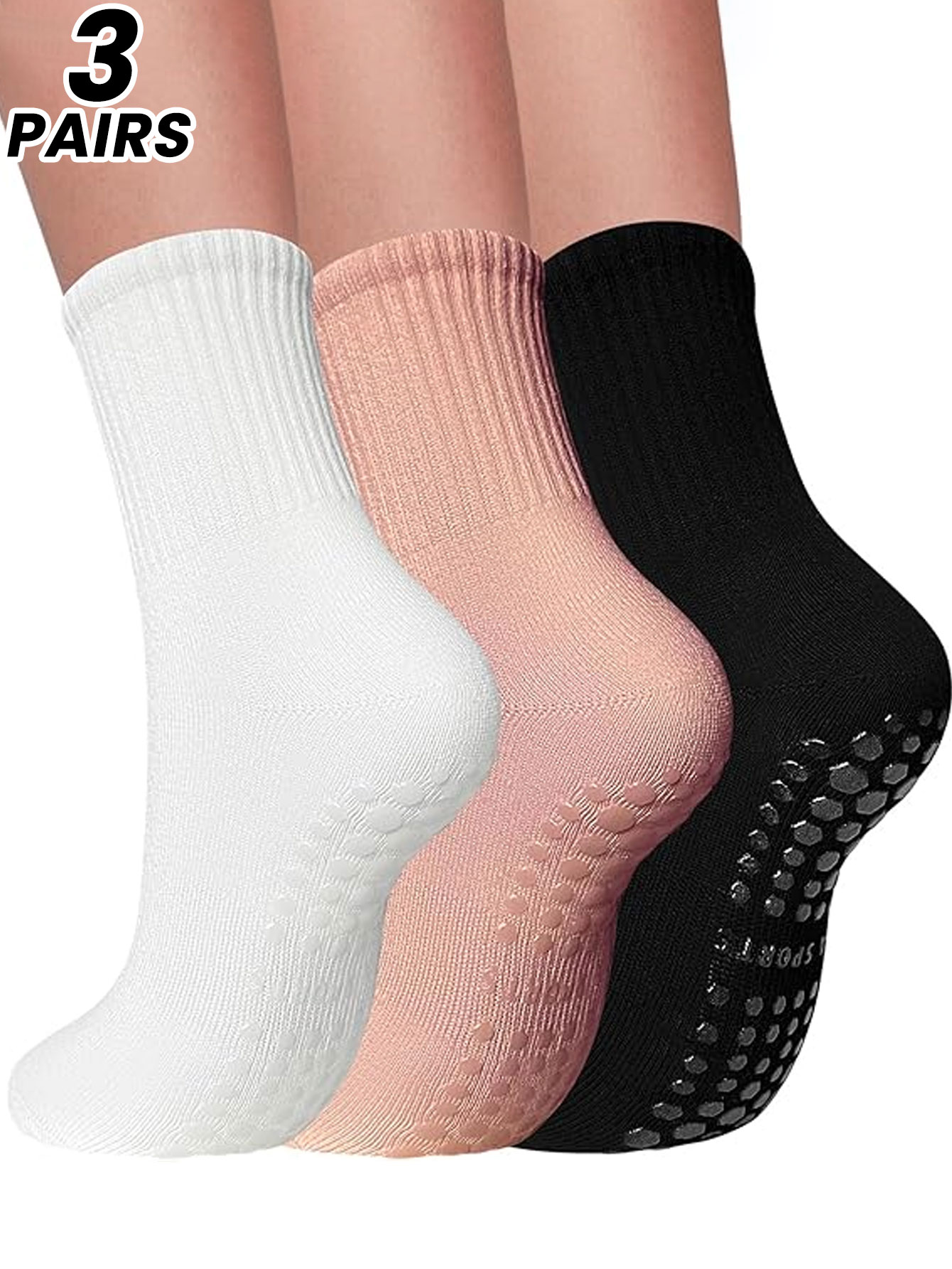 Medias Para Pilates Y Yoga - 3 Paar professionelle Yoga-Socken für Frauen,