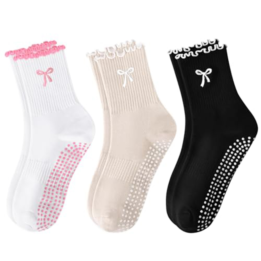Medias Para Pilates Y Yoga - 1 Paar rutschfeste Pilates-Socken, atmungsaktive Yoga-Socken