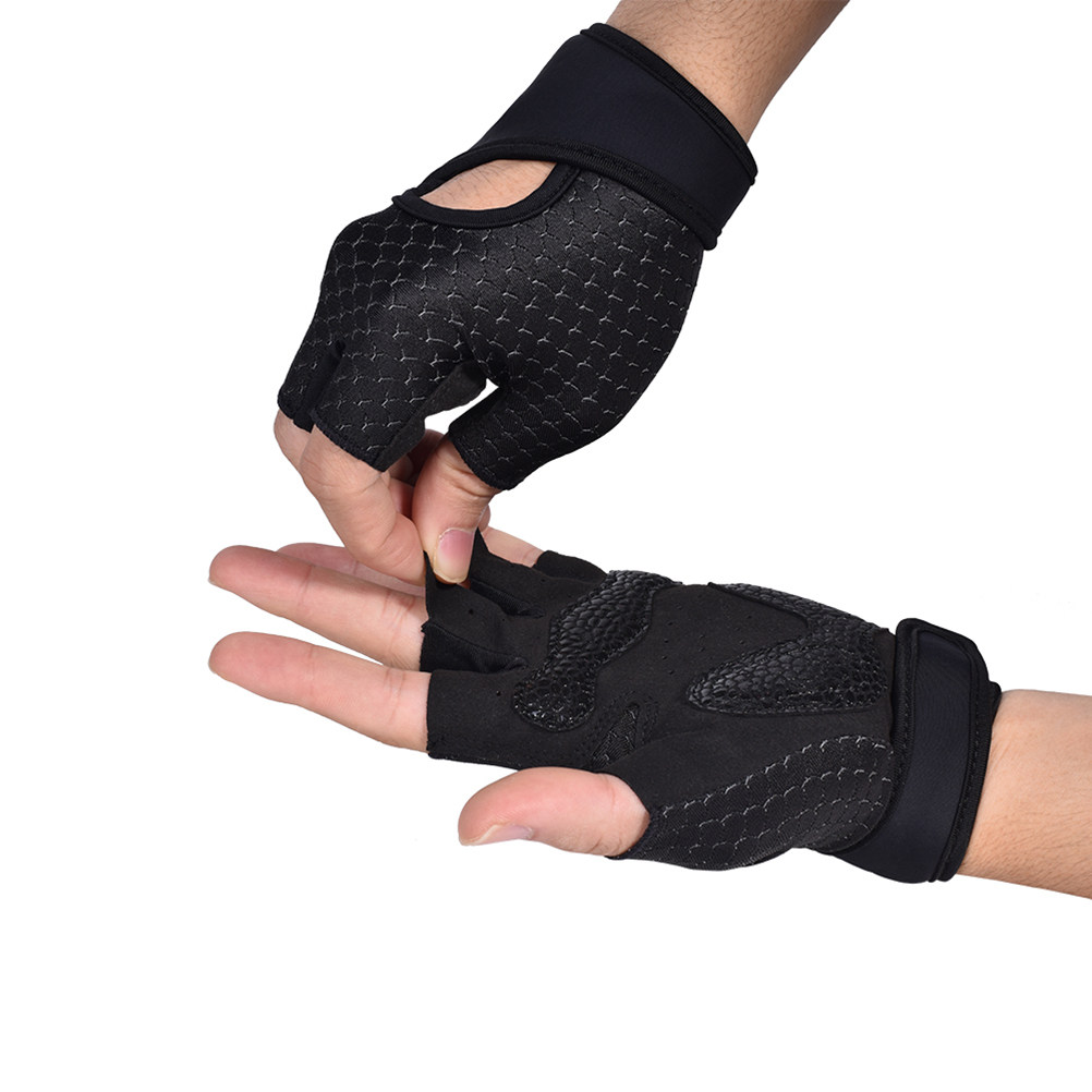 Pilate Yoga Workout - 1 Paar Fitness-Handschuhe, halb fingerlos, rutschfest,