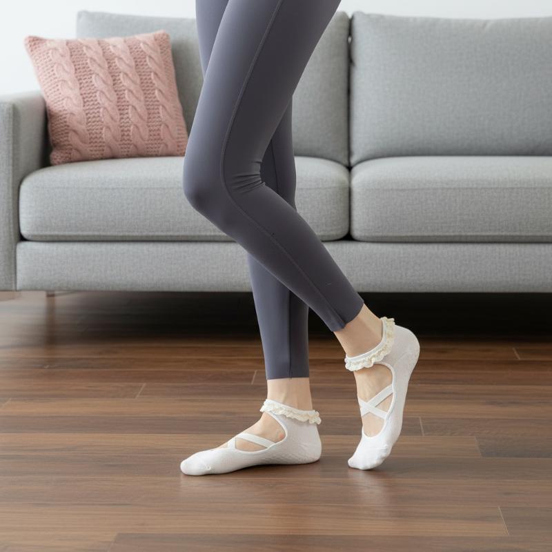 Pilates & Yoga Vida - 1 Paar Niedliche Spitzen-Pilates-Socken für Damen,