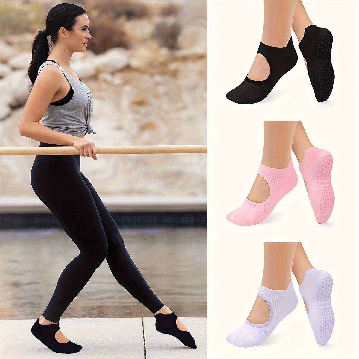 Rutschfeste Damensocken für Yo – Medias Para Pilates Y Yoga Bewertung und Preis