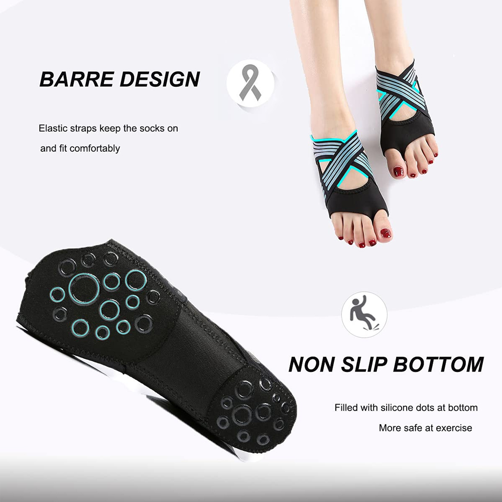 1 Paar rutschfeste, zehenlose  – Medias Para Pilates Y Yoga Bewertung und Preis