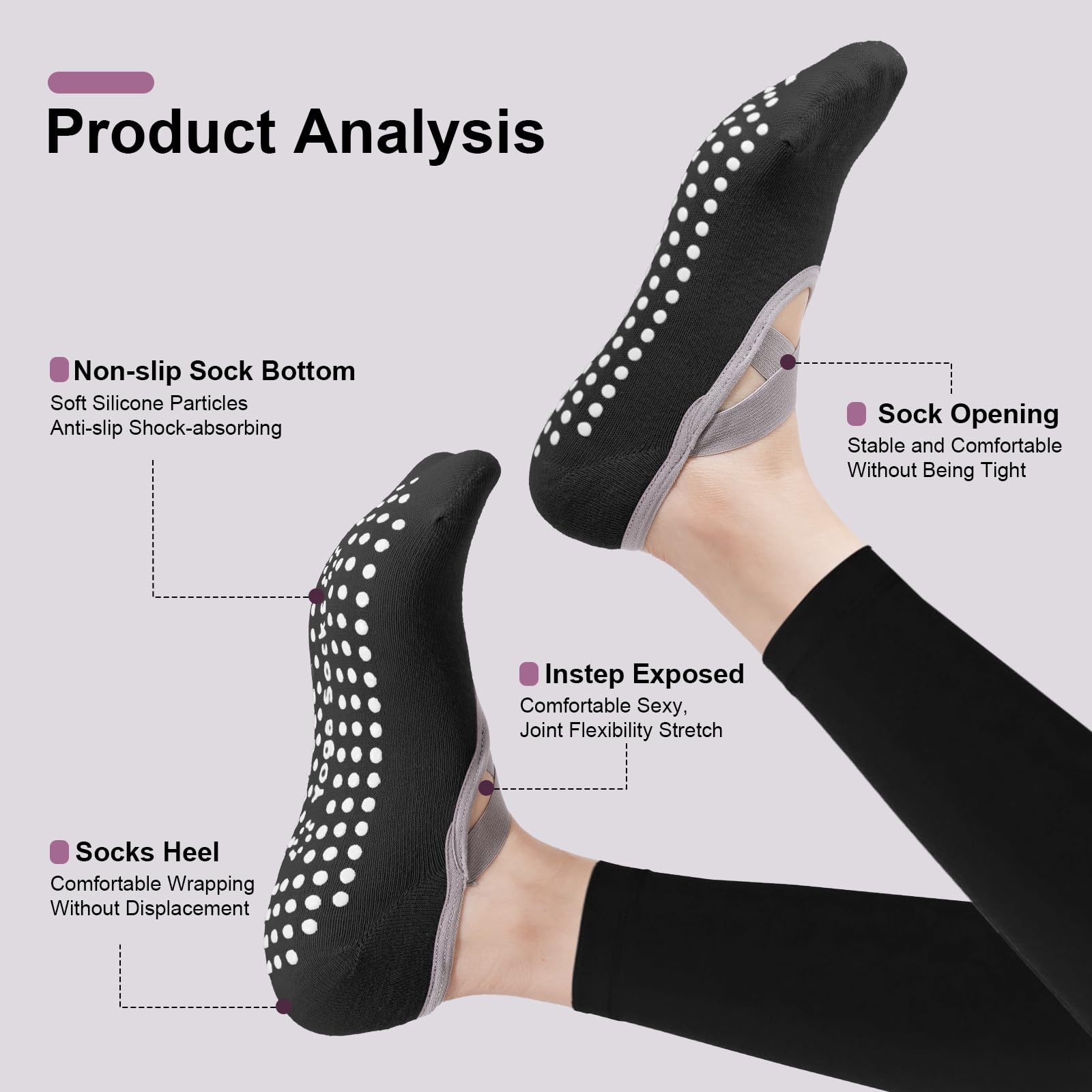 4er-Pack Damen-Pilates-Socken, – Medias Para Pilates Y Yoga Bewertung und Preis