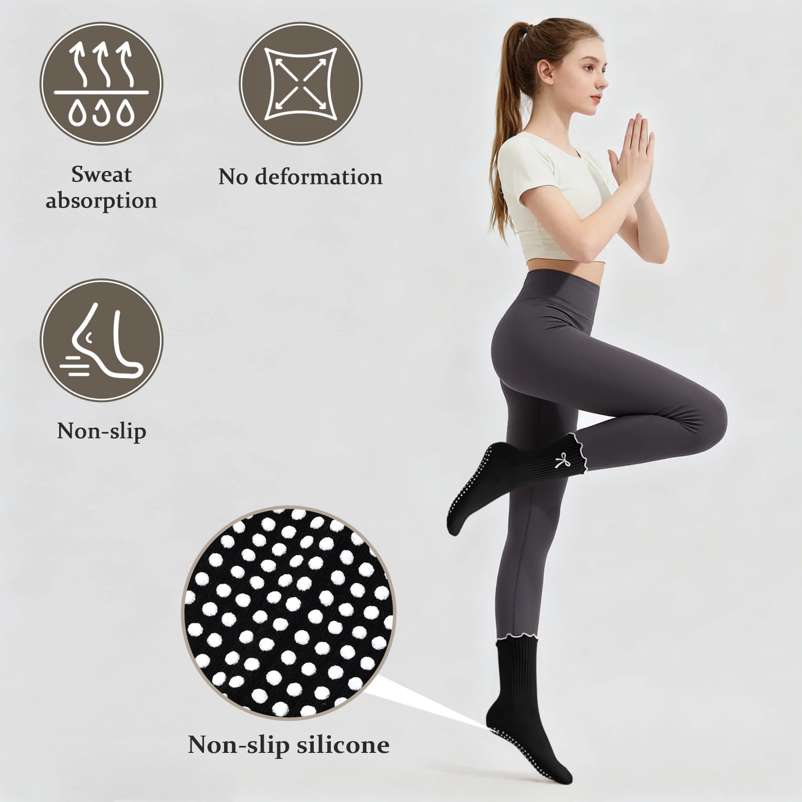 1 Paar rutschfeste Pilates-Soc – Medias Para Pilates Y Yoga Bewertung und Preis